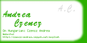 andrea czencz business card